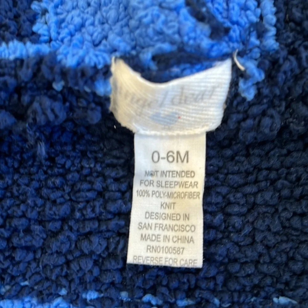 Angel dear blue striped chenille jacket